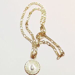 Men's 18k Gold Plated Chain w/pendant
